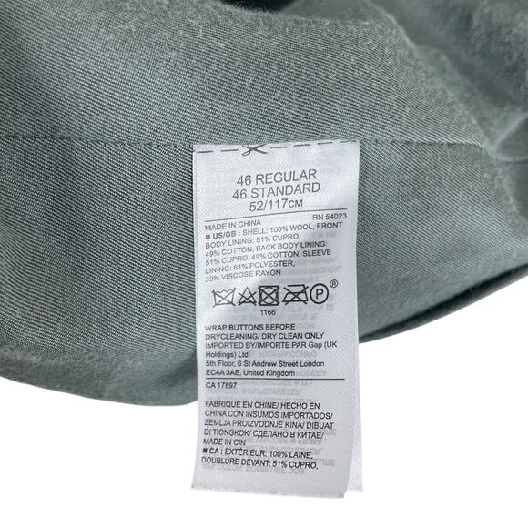 Banana Republic REDA 1865 Wool Plaid Sport Coat Blazer Men's Size 46R Slim fit - Picture 14 of 15